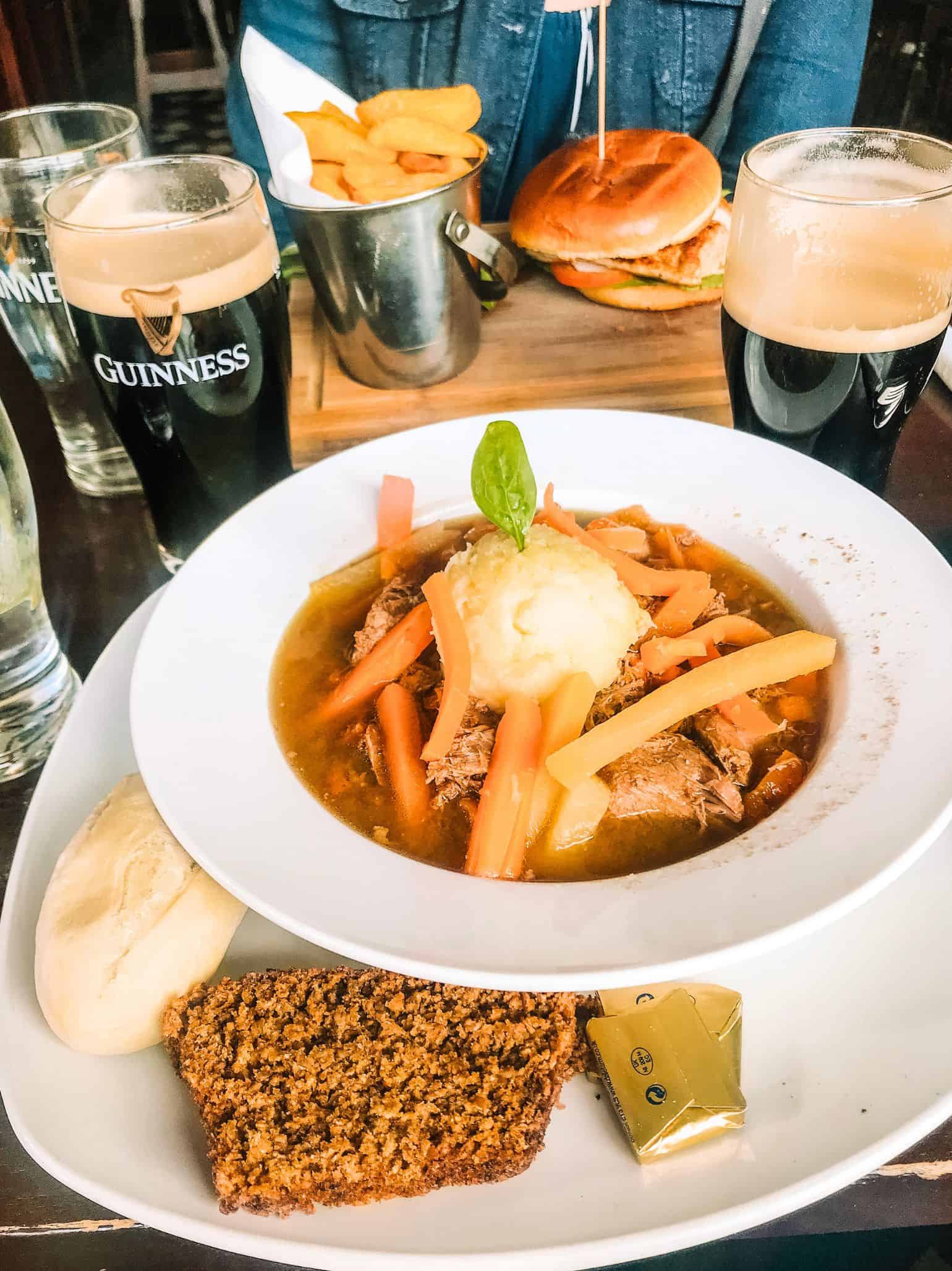 Irish stew with soda bread from Fitzgerald's in Dublin. 