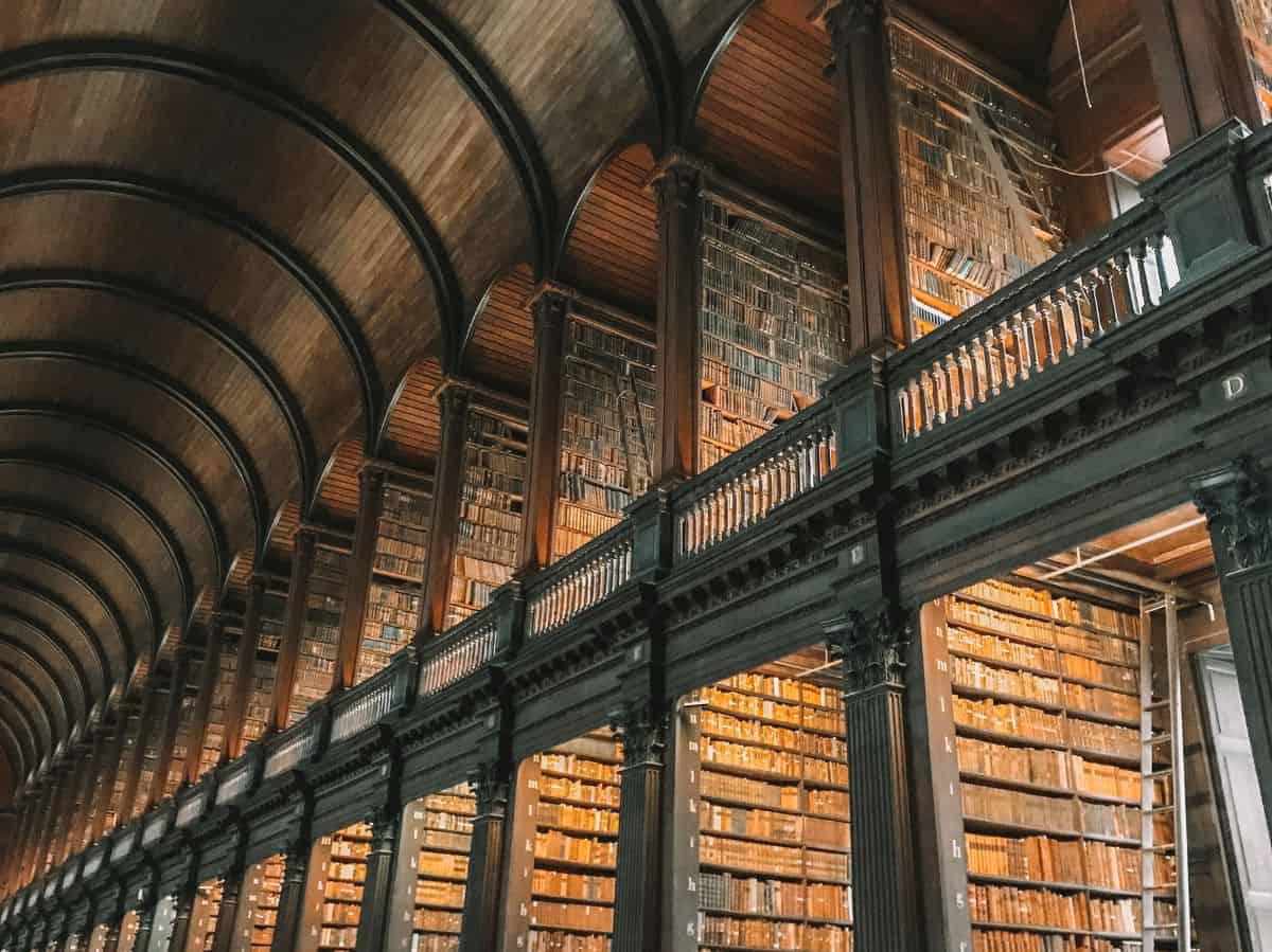 The Long Hall in Trinity College. 