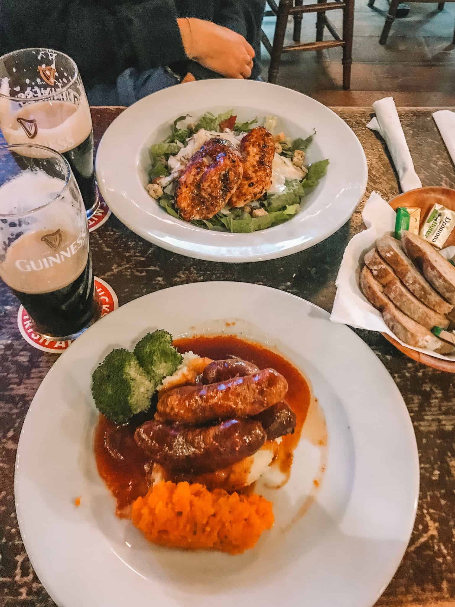 Bangers and Mash from the Brazen Head. 