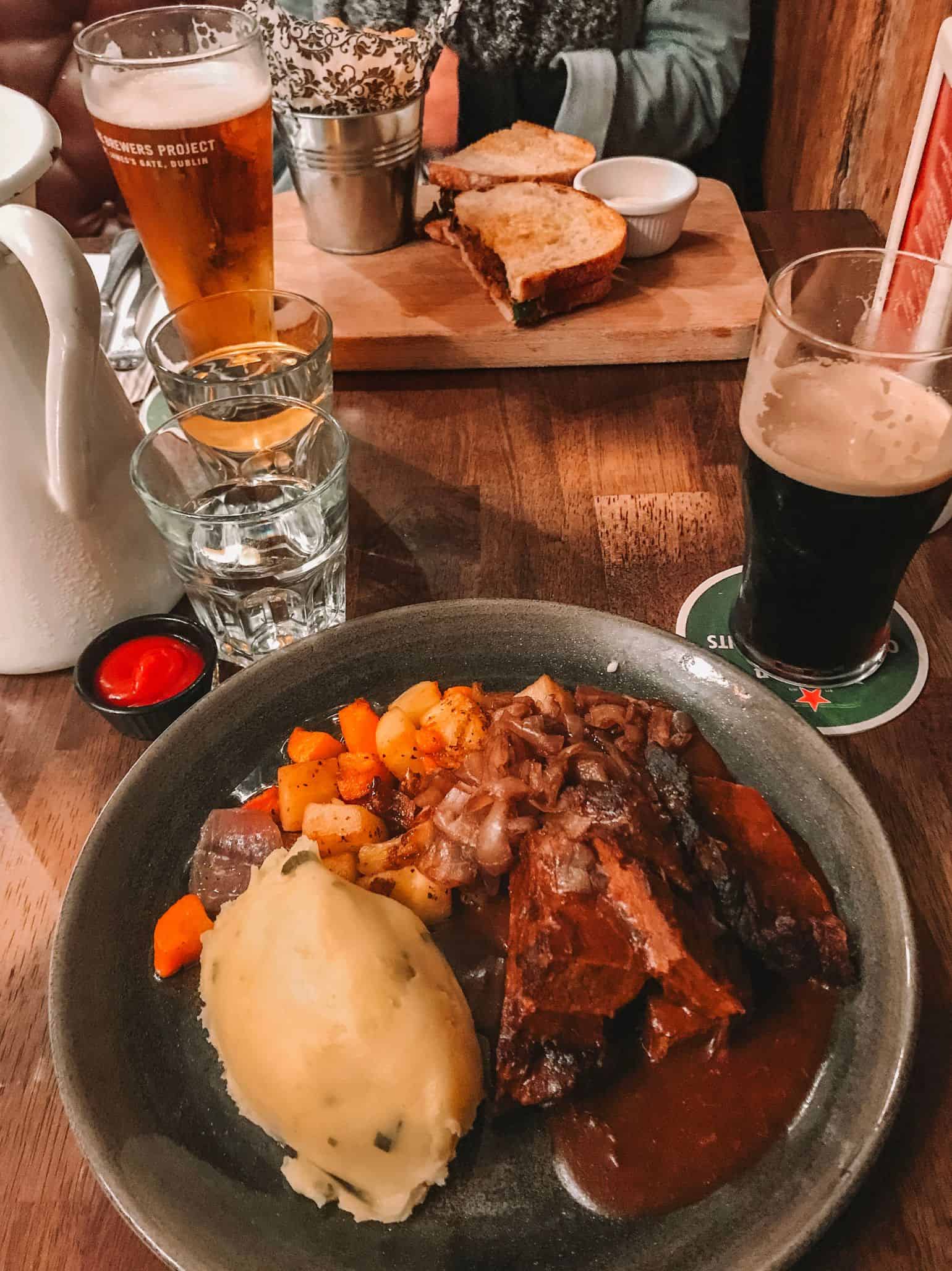 A hearty Irish meal from The King's Head Pub in Galway. 