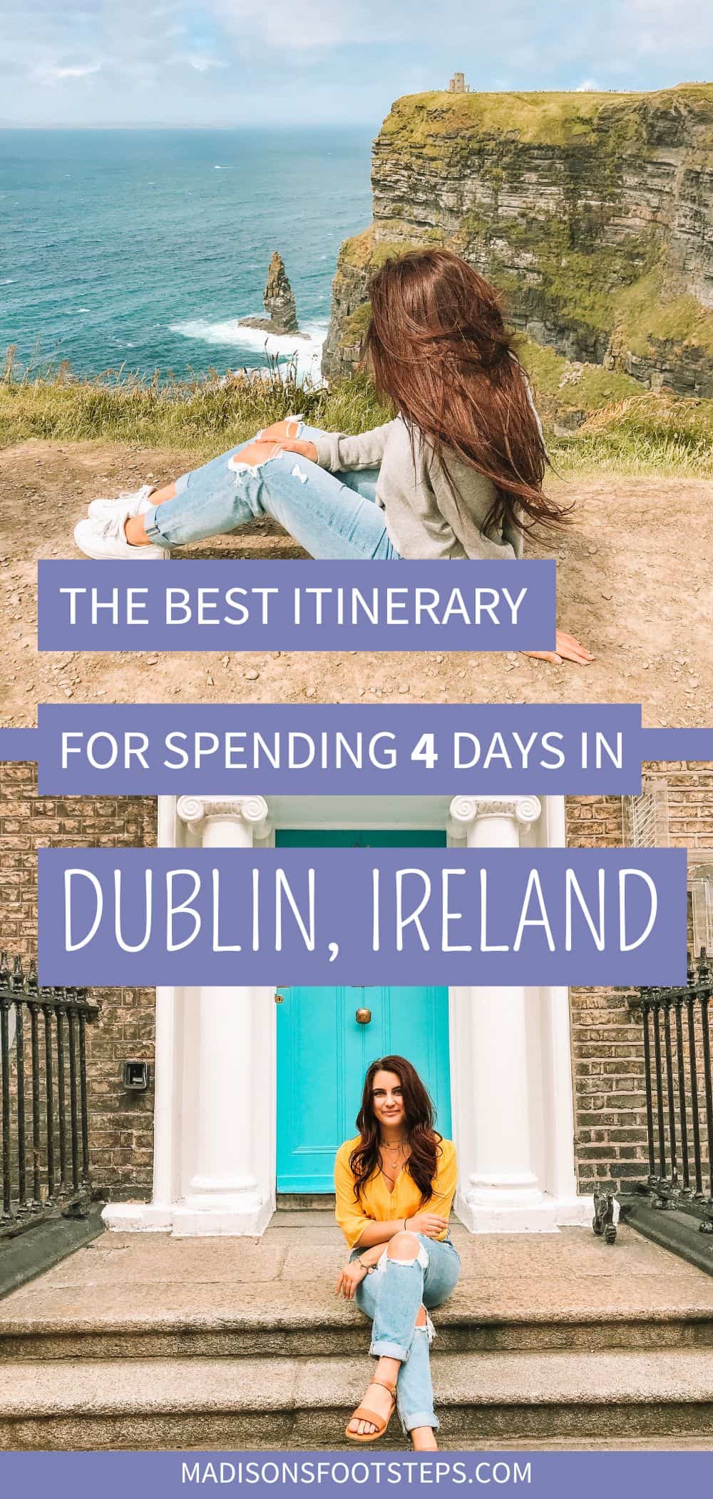 4 days in Dublin blog post Pinterest image. 