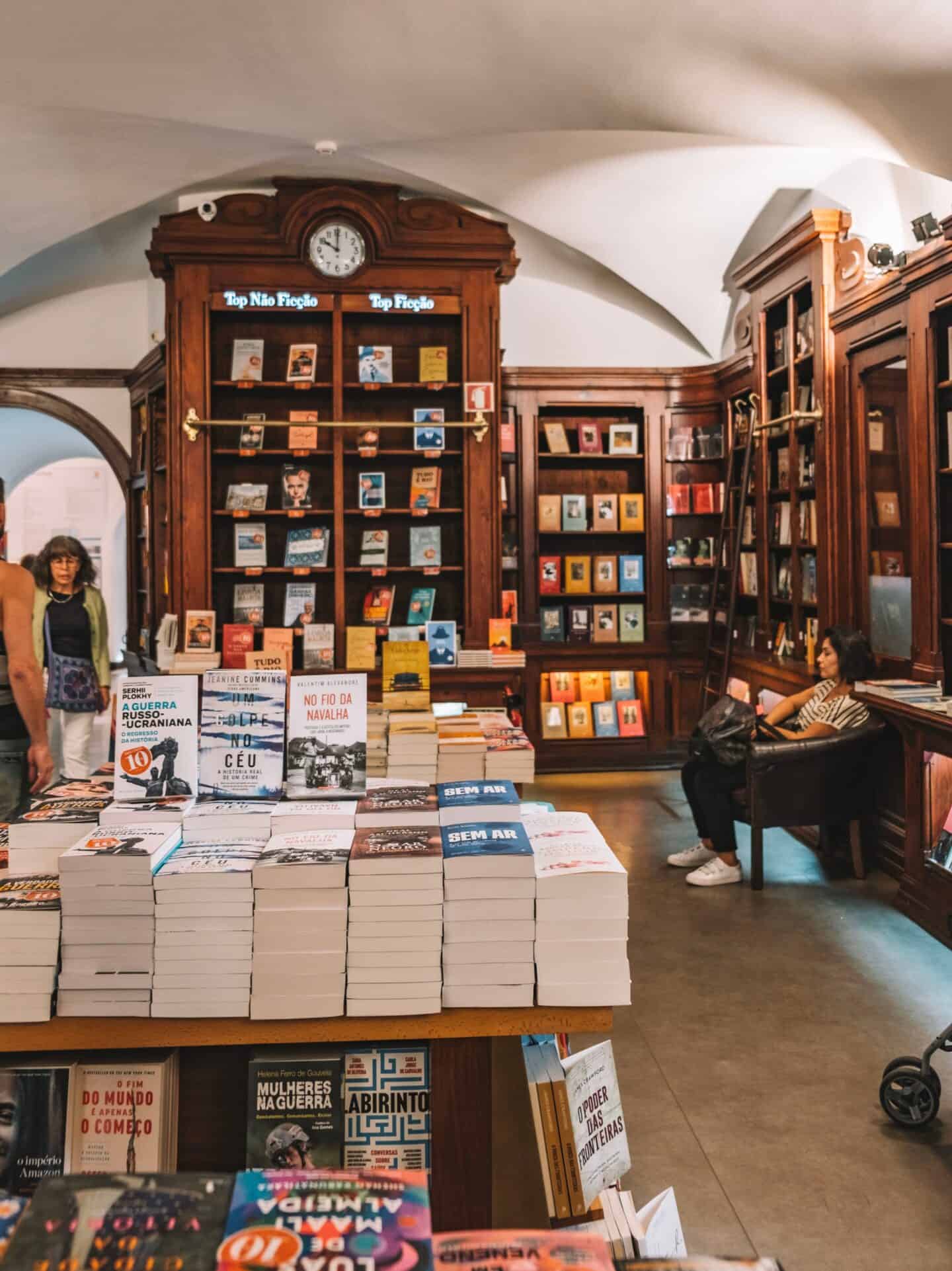 The interior of Livraria Bertrand – the oldest bookstore in the world. 