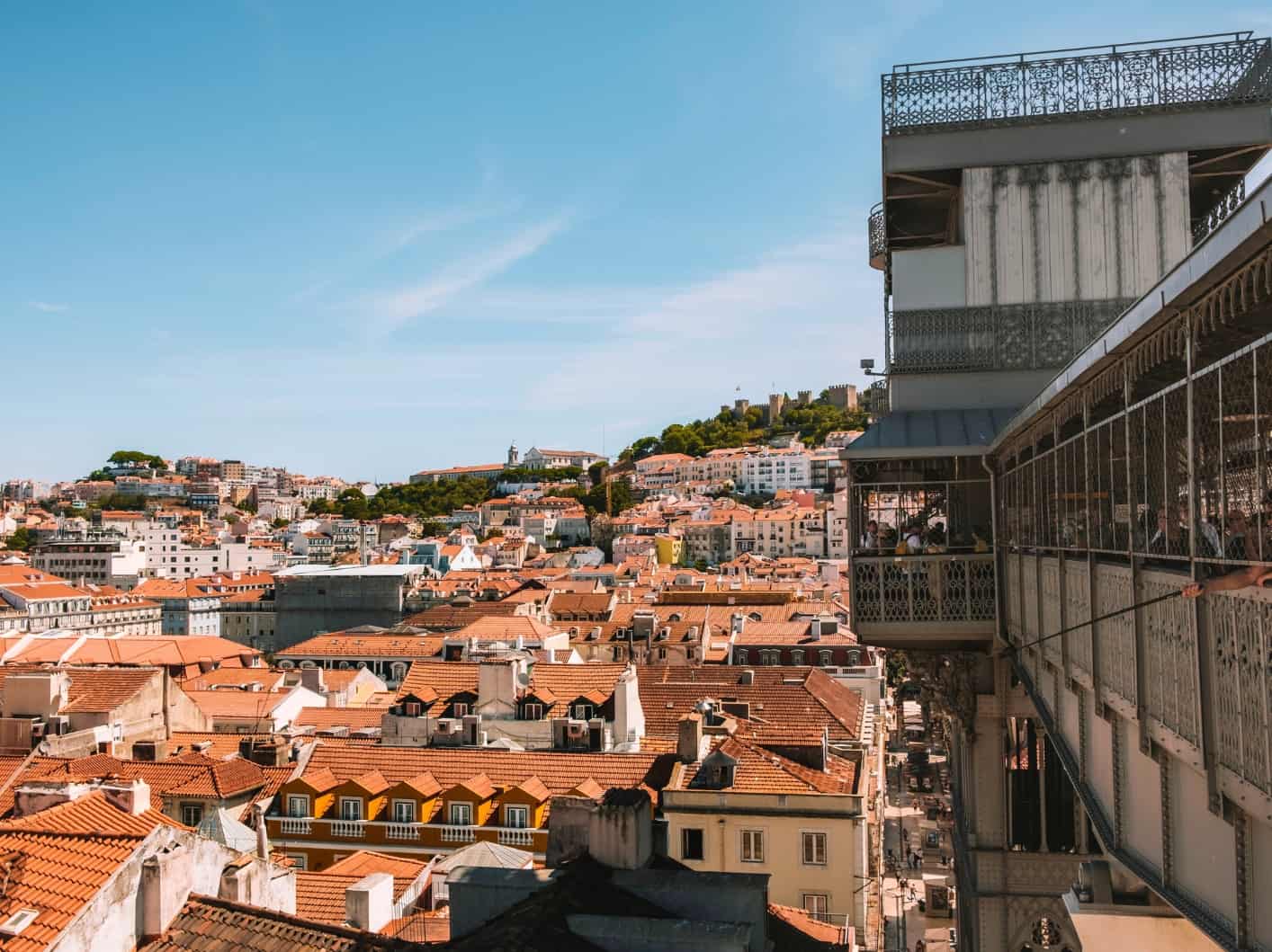 The Santa Justa Lift Observation Point in Lisbon. 