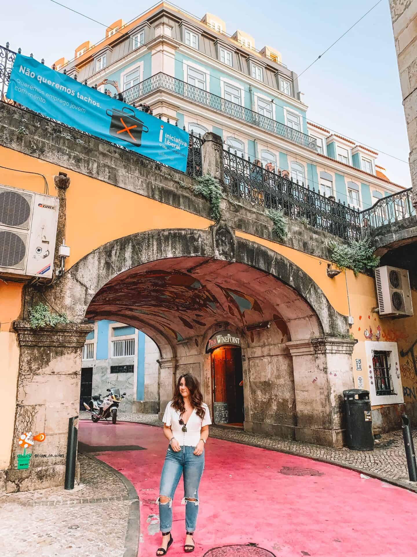 Lisbon's famous Pink Street is not to be missed during 5 days in Lisbon. 