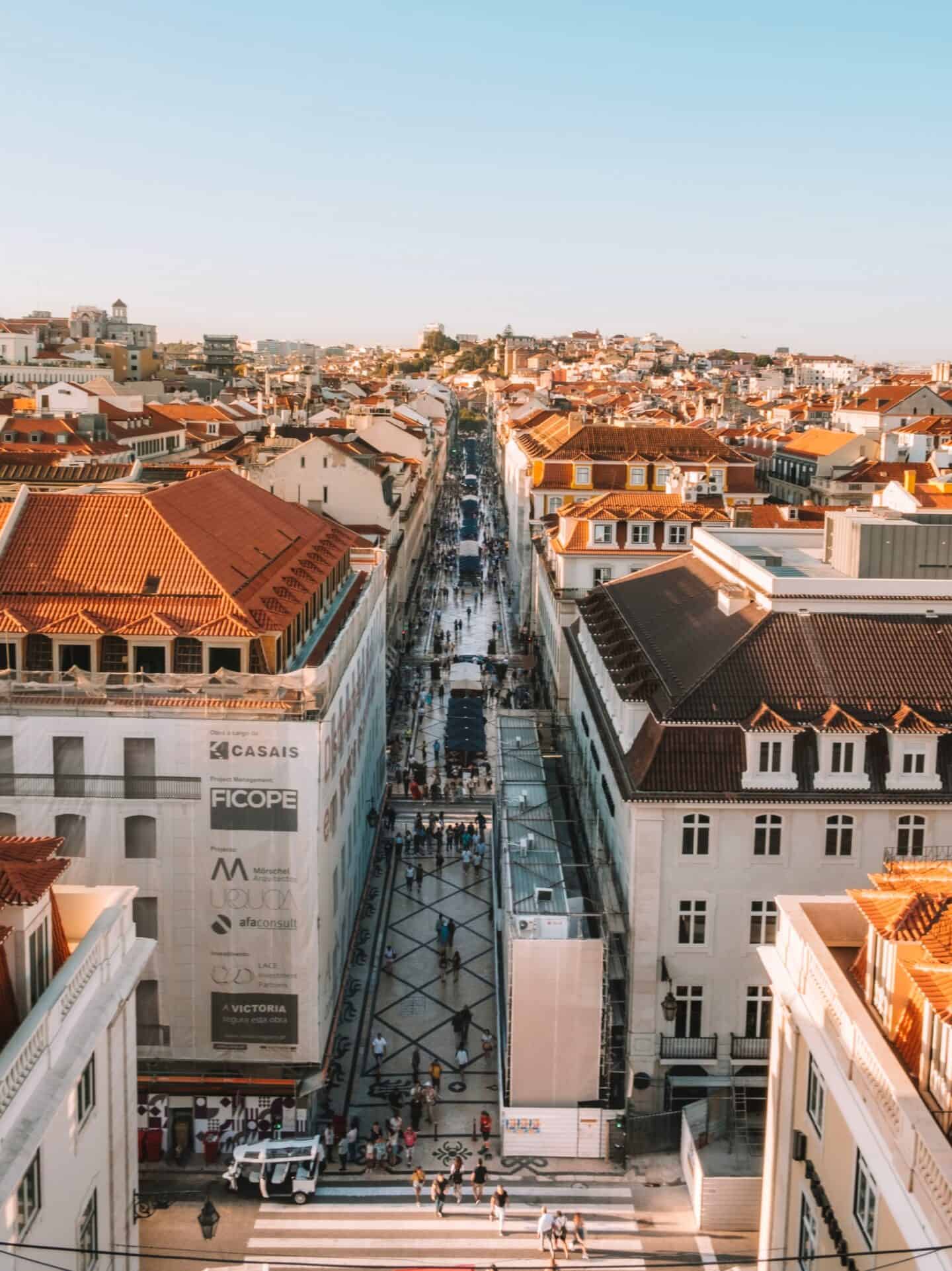 Views from the Arco da Rua Augusta in Lisbon. 