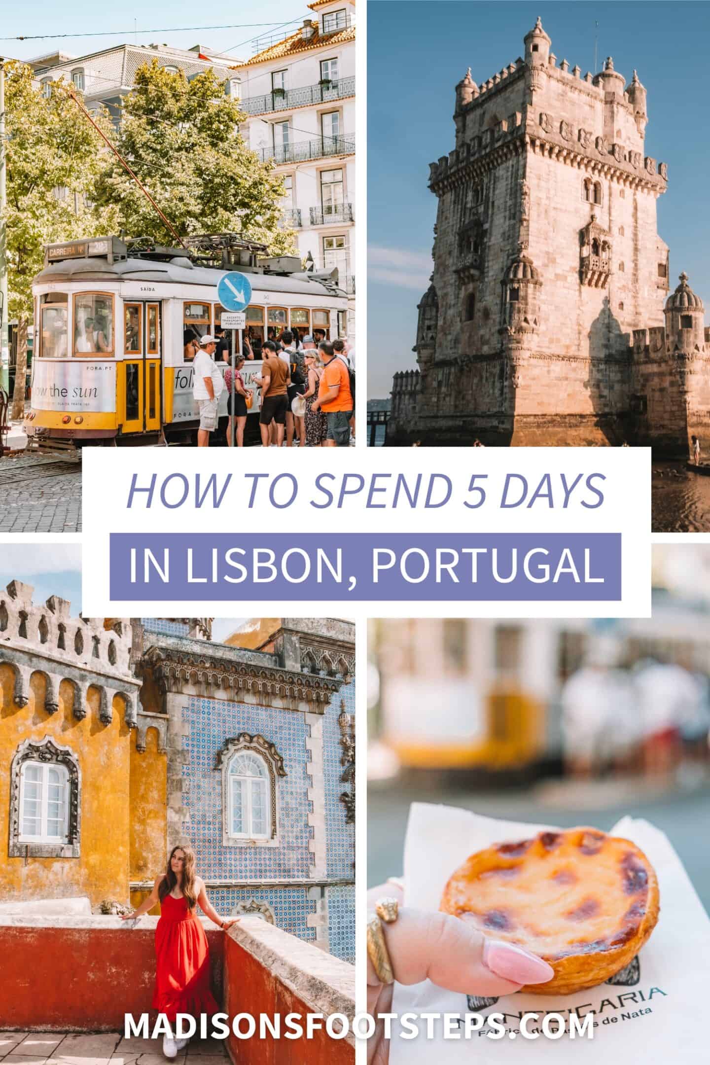 Pinterest pin for 5 days in Lisbon blog post.
