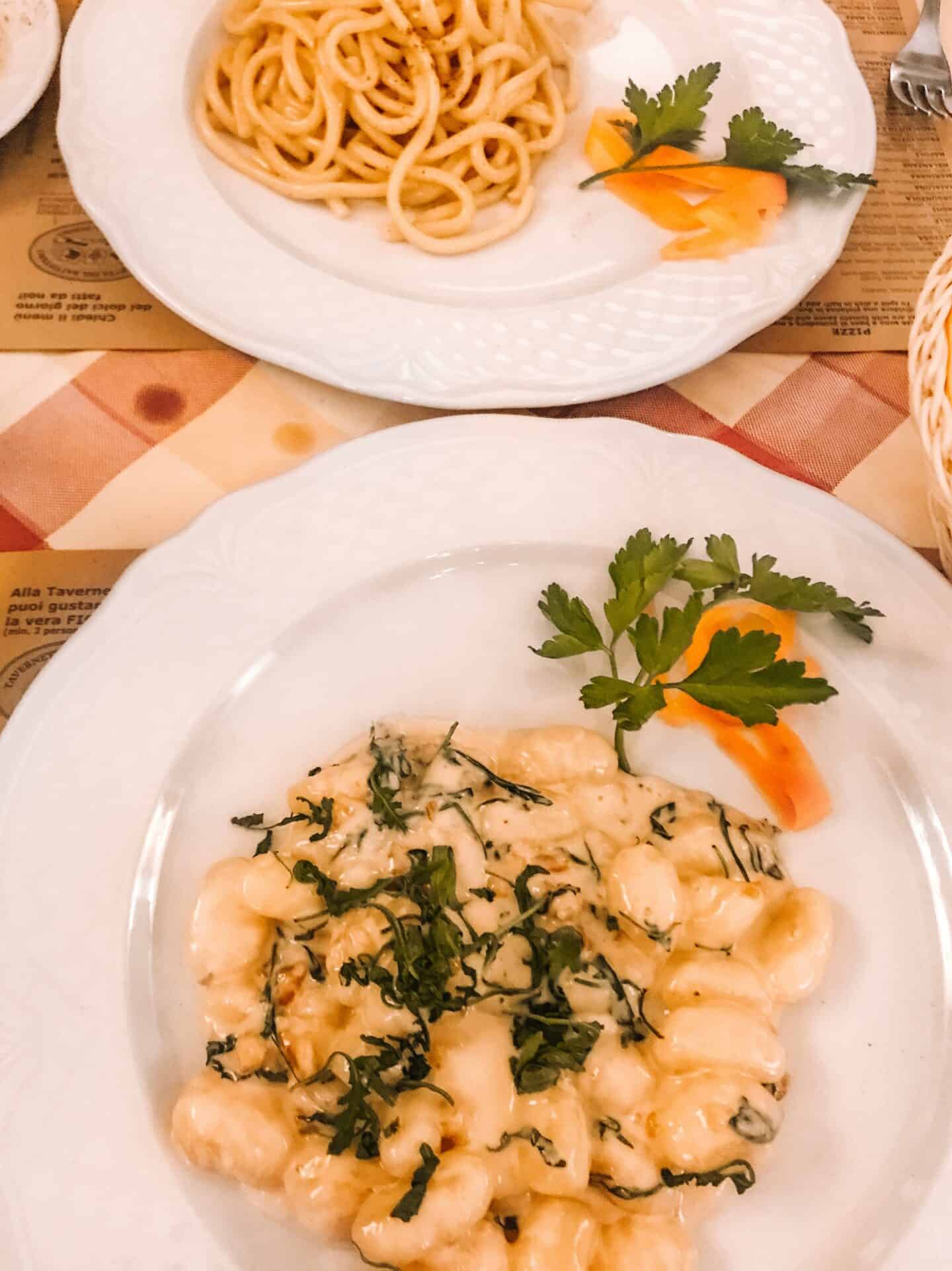 Delicious homemade pasta from Tavernetta della Signoria 