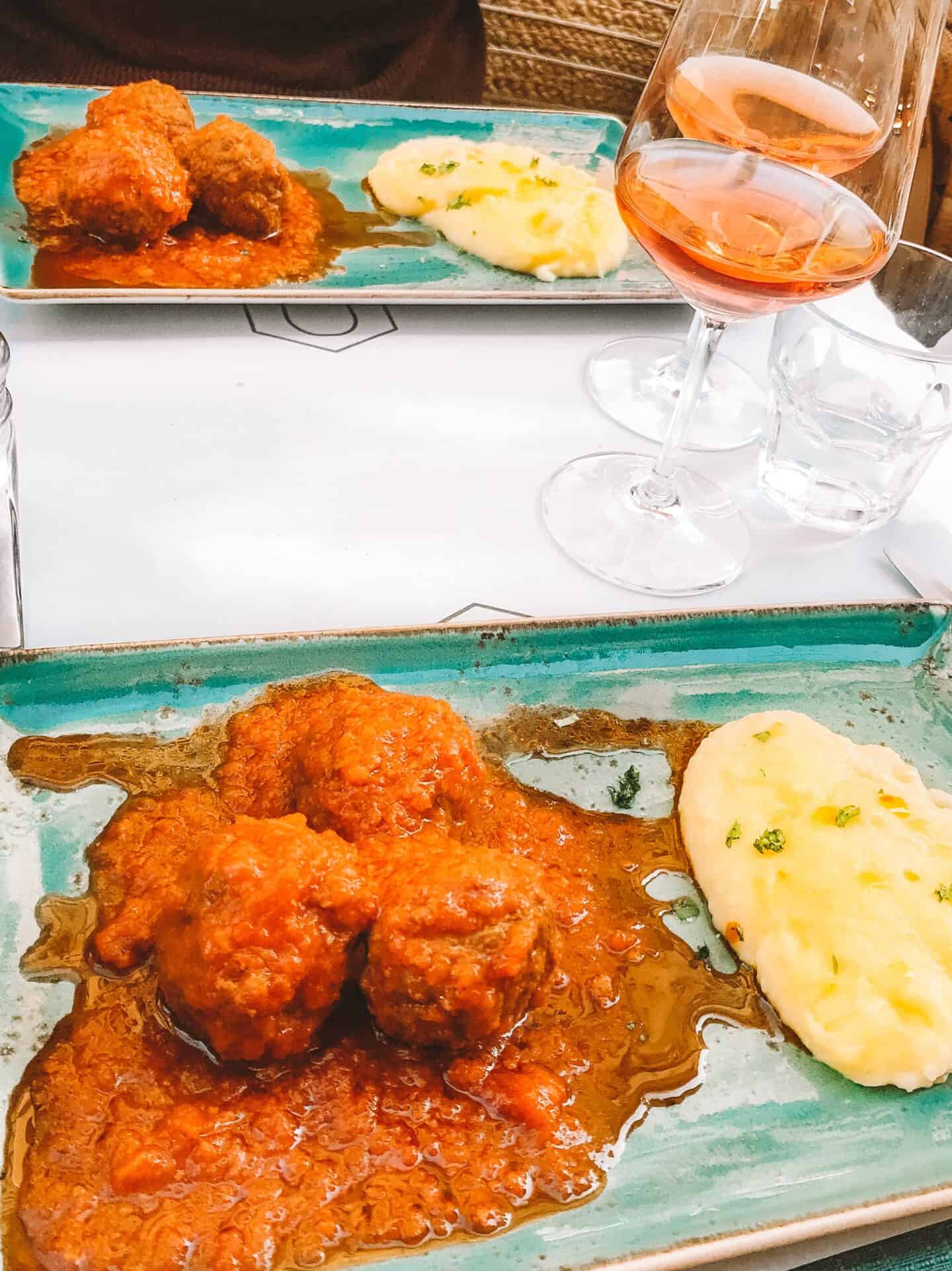 Meatballs and mashed potatoes from Trattoria San Lorenzo in Florence 