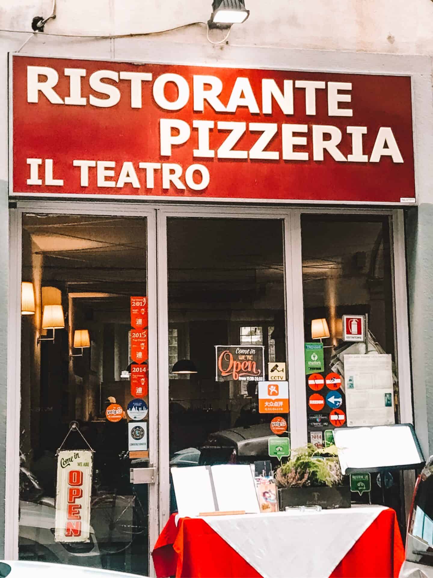 The front of Ristorante Il Teatro on via Ghibellina in Florence Italy 