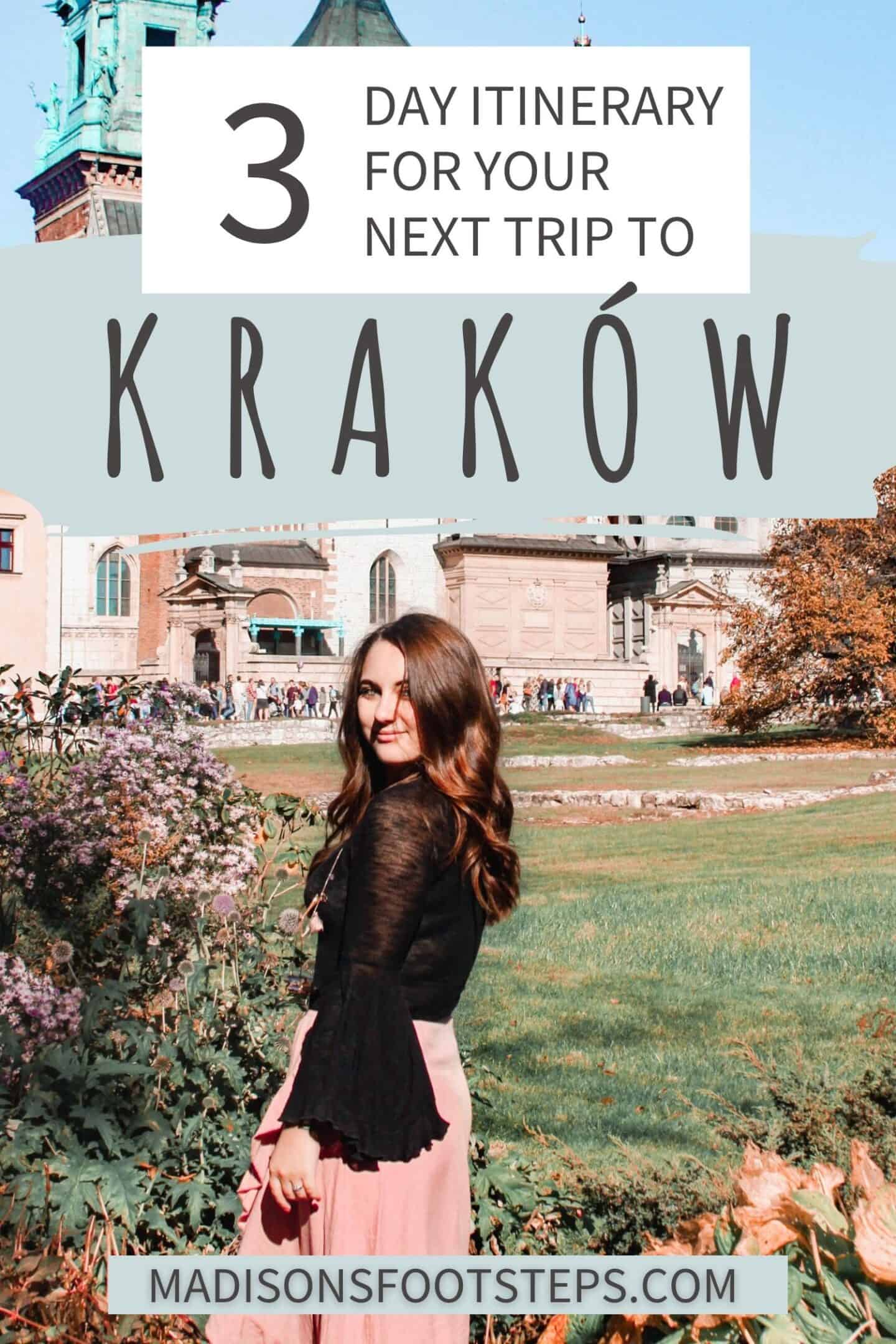 Pin for a long weekend in Krakow blog post