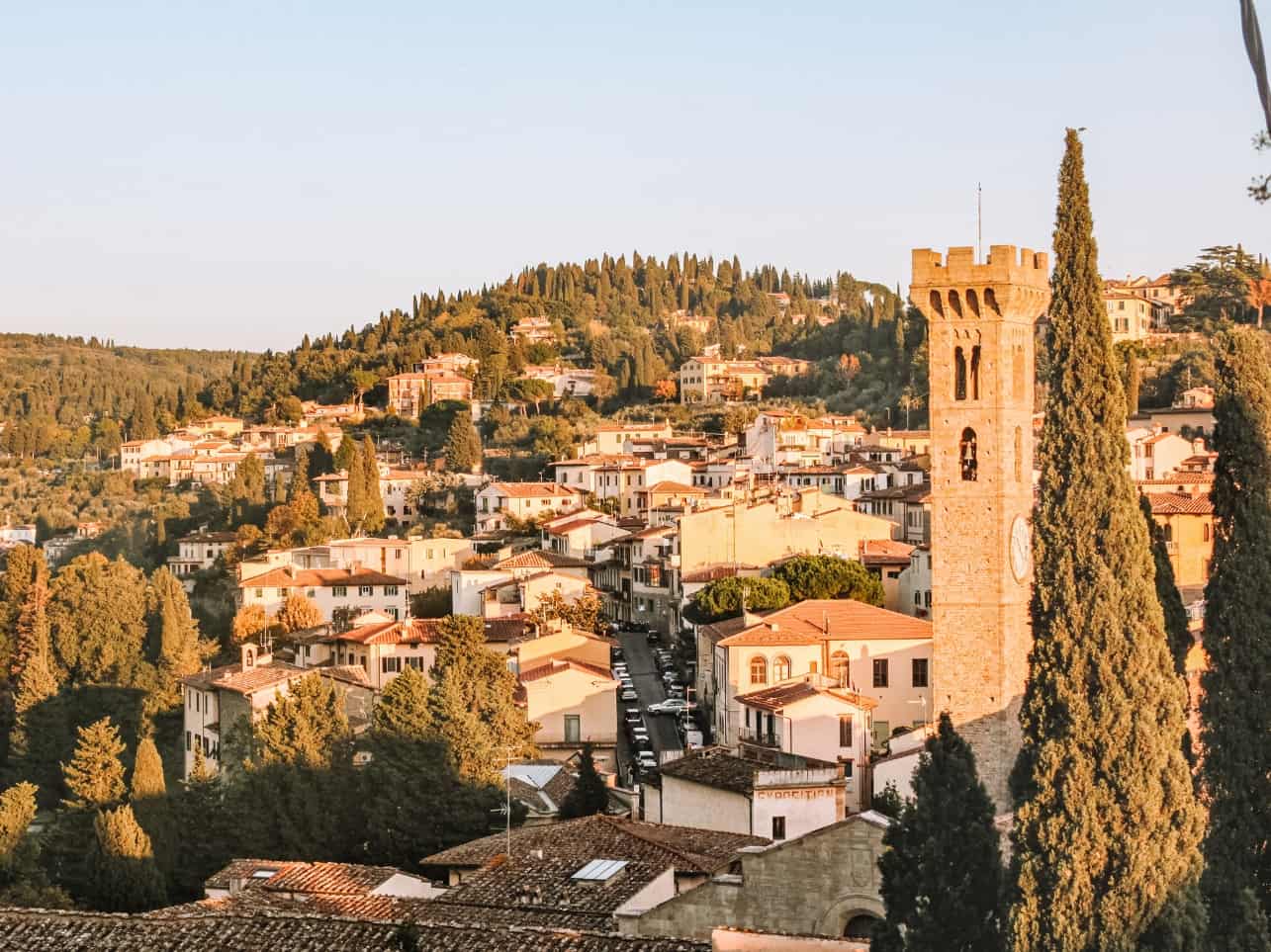 Sunset views of Fiesole outside of Florence