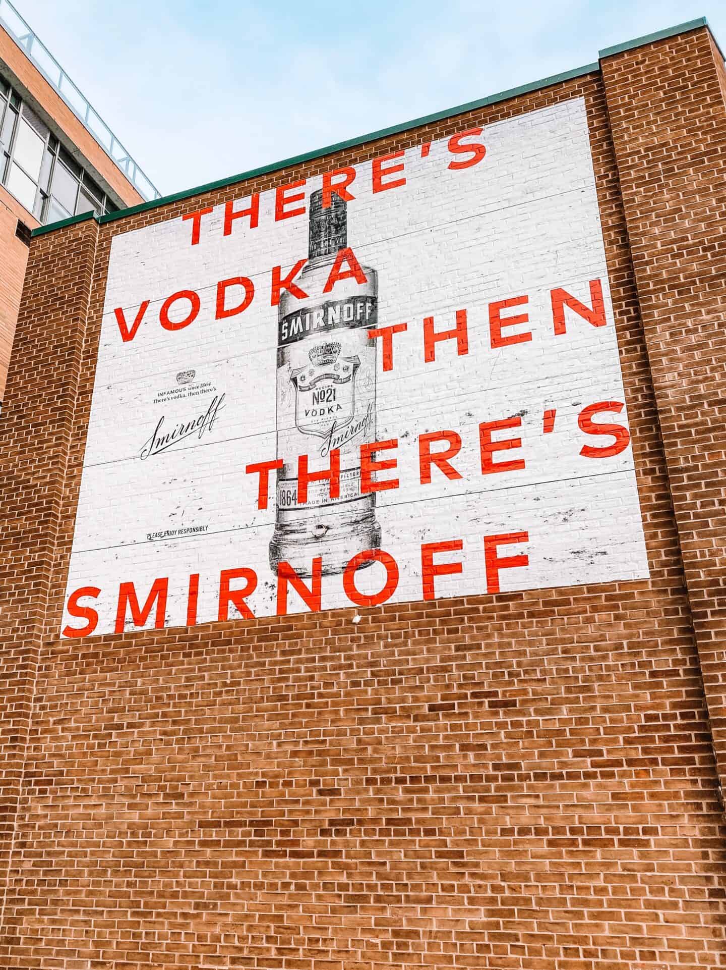 A Smirnoff sign in the Toronto Distillery District 