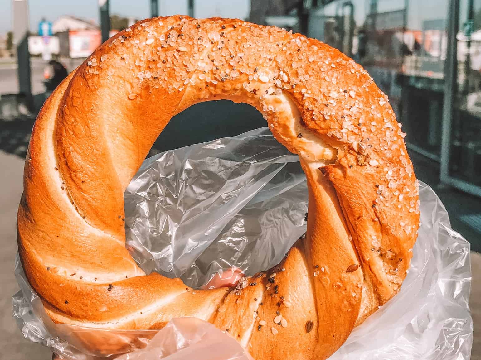 An obwarzanek bread ring is a Krakow traditional food not to be missed 