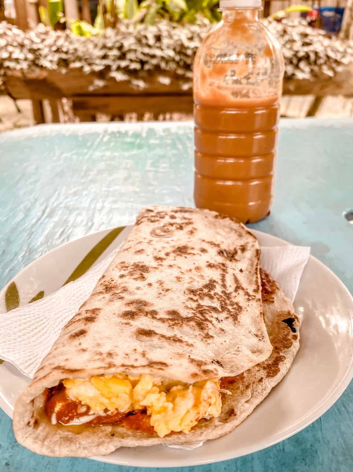 A delicious baleada from Yahongreh? which is one of the best restaurants in Roatan 