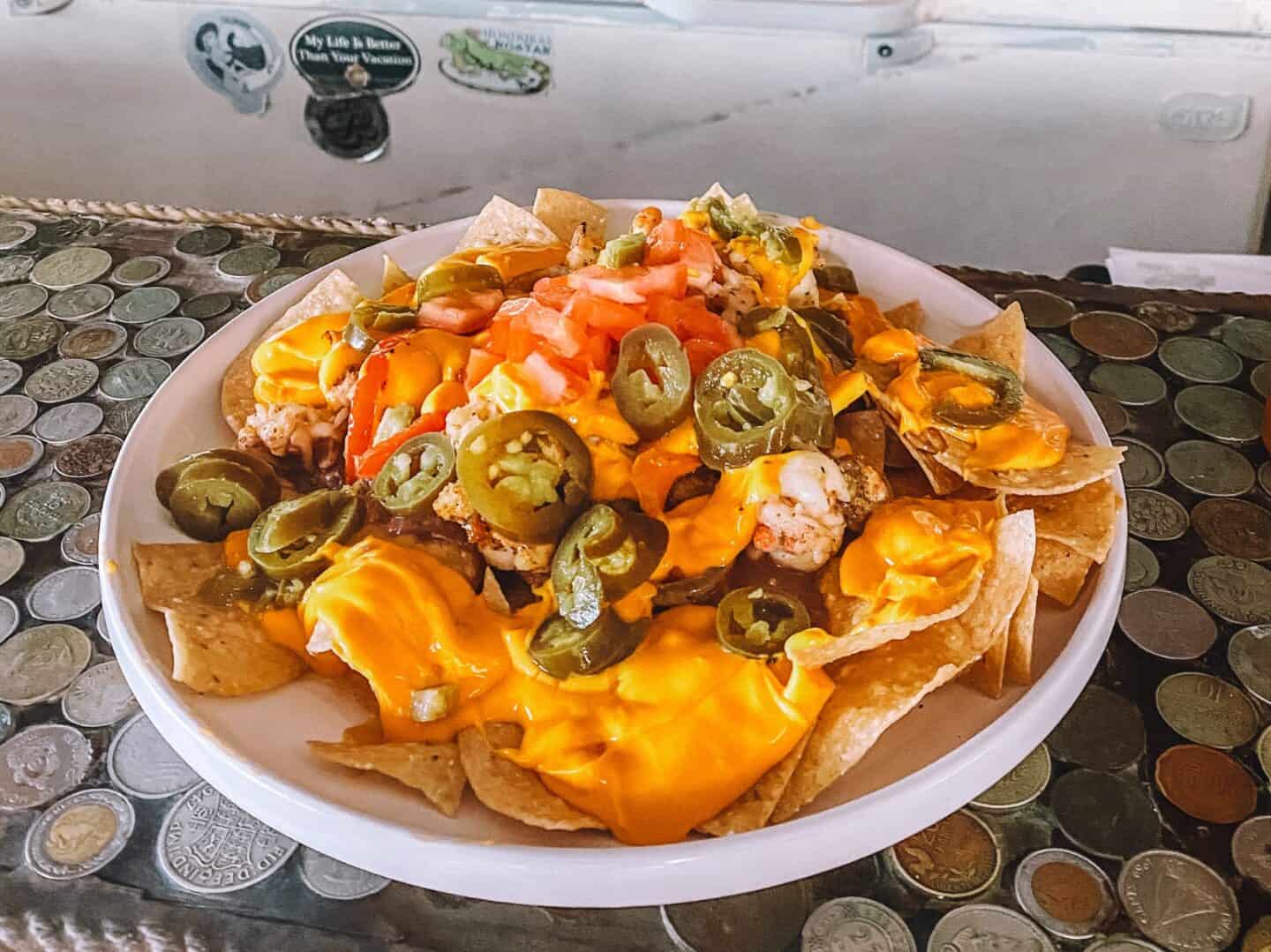 Lobster nachos from Hole in the Wall Roatan