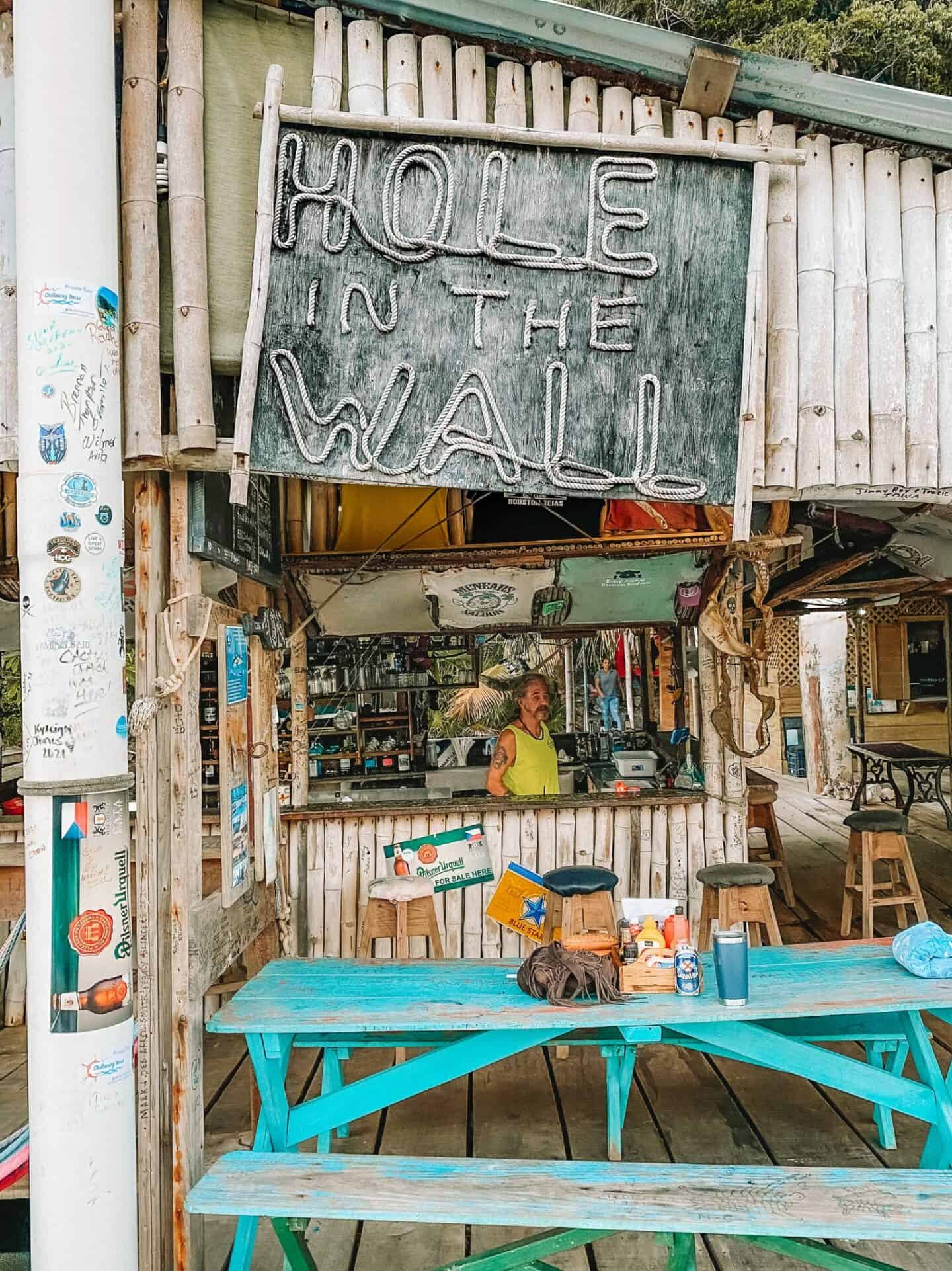 Hole in the Wall is one of the best bars in the Roatan Nightlife scene...well really daylife