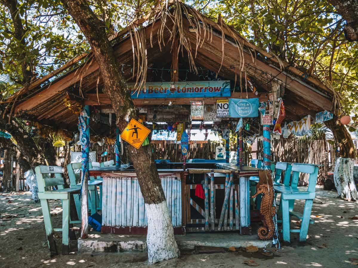 The beach bar at Tita's Pink Seahorse. 