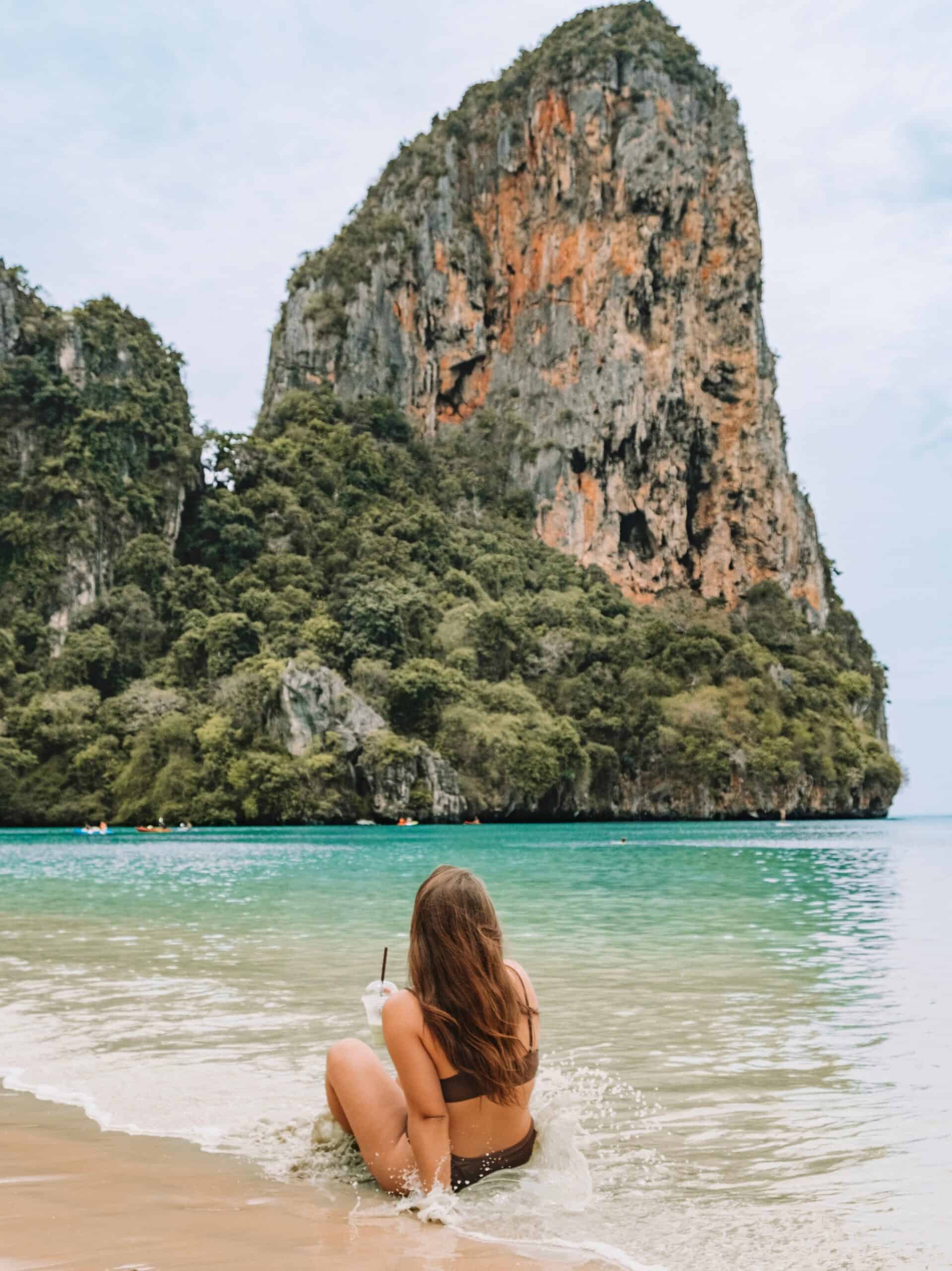 The sparkling emerald waters of Railay Beach. 
