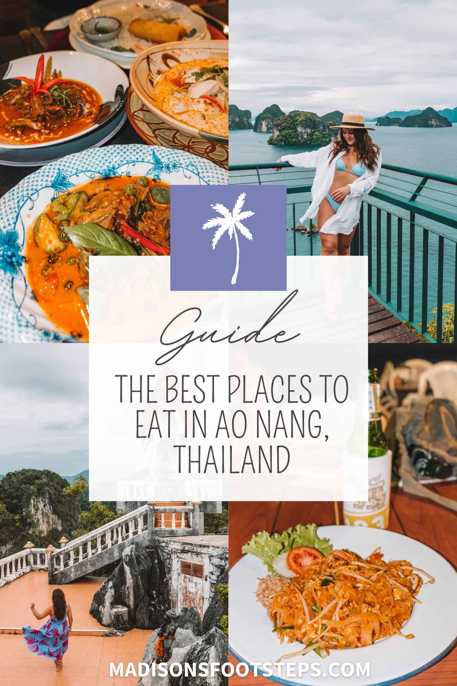 Pinterest image for the best places to eat in Ao Nang blog post.