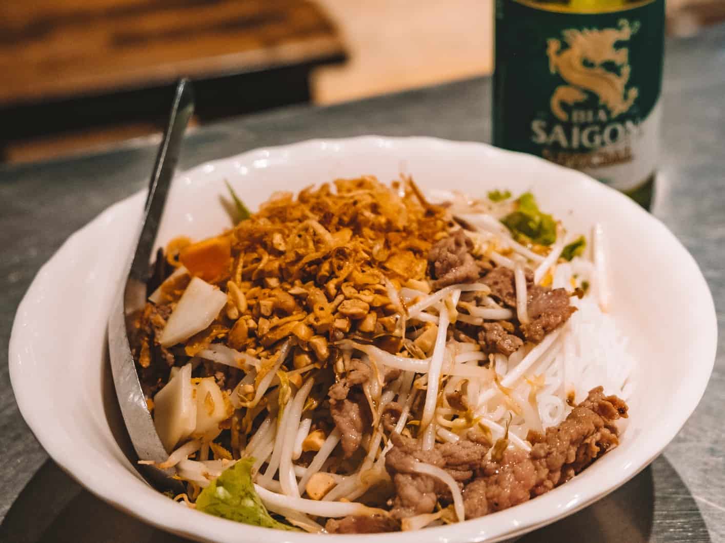 Bun Bo Nam Bo Vietnamese beef noodle salad in Hanoi