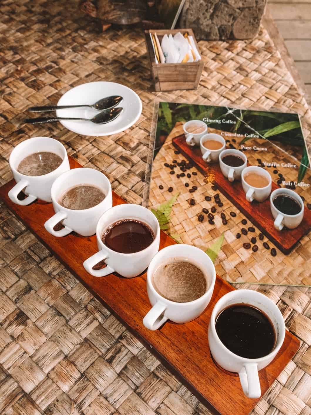 A coffee tasting at Bali Pulina in Ubud. 