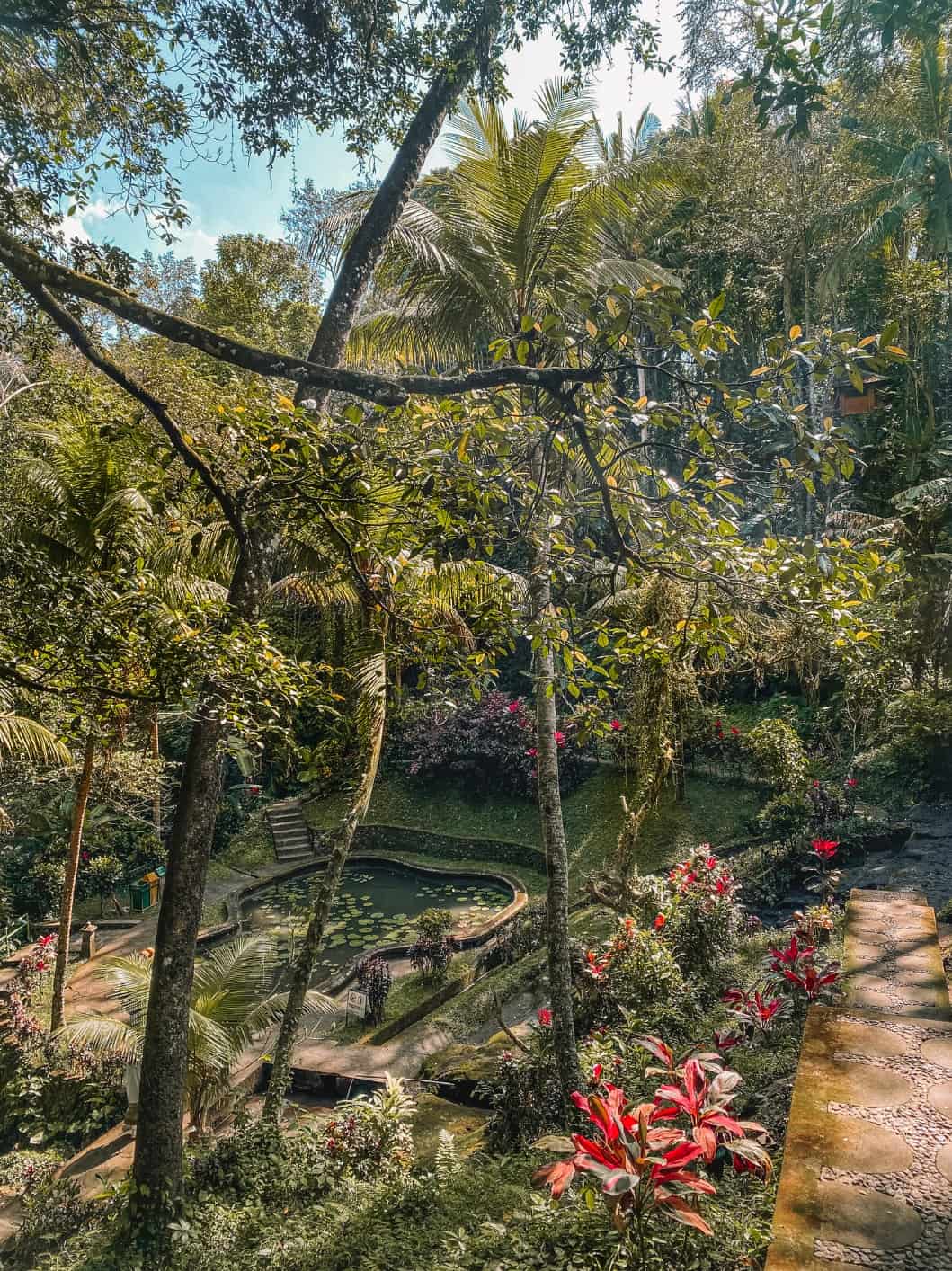 Beautiful gardens at the Elephant Cave in Ubud. 