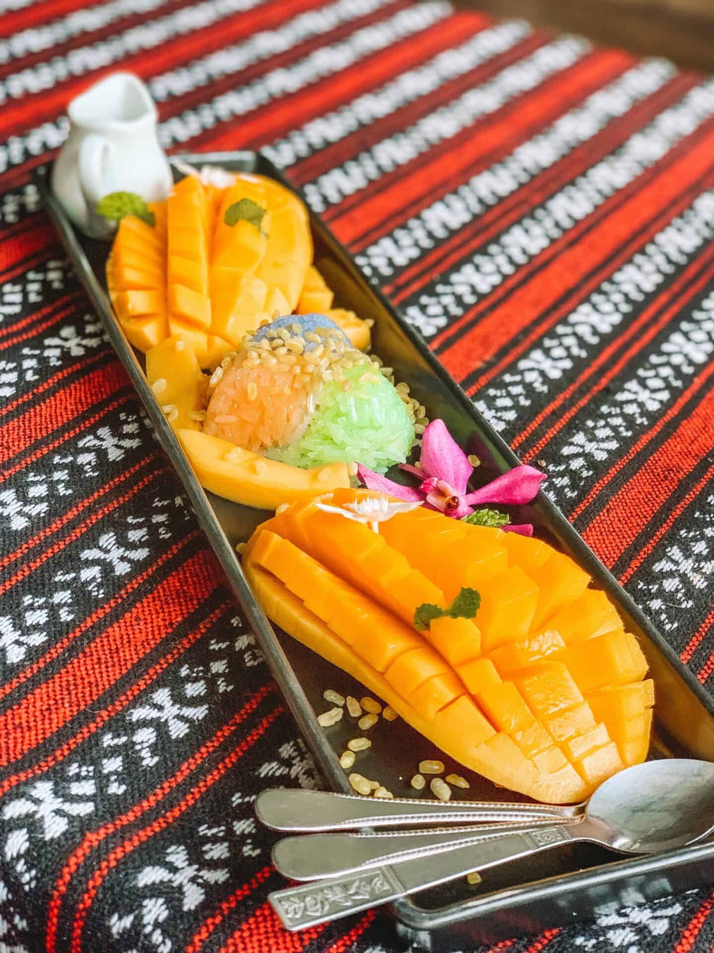 Mango sticky rice from Tikky Cafe in Chiang Mai Thailand