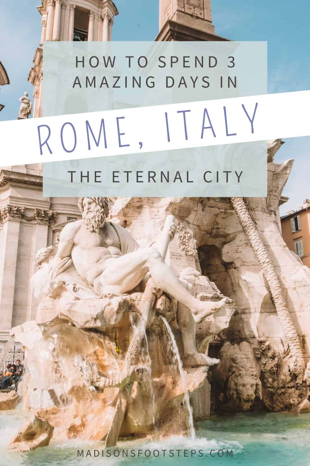 Pinterest image for Rome in 3 Days.