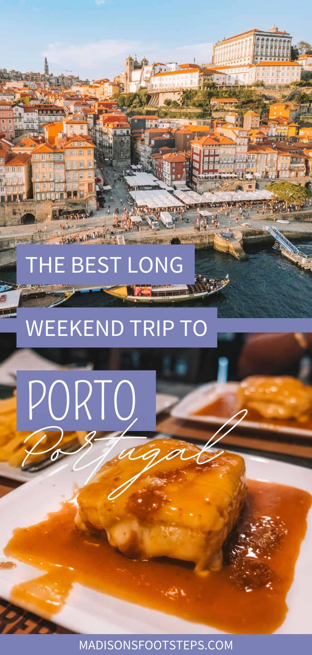 Pinterest image for my long weekend in Porto blog post. 