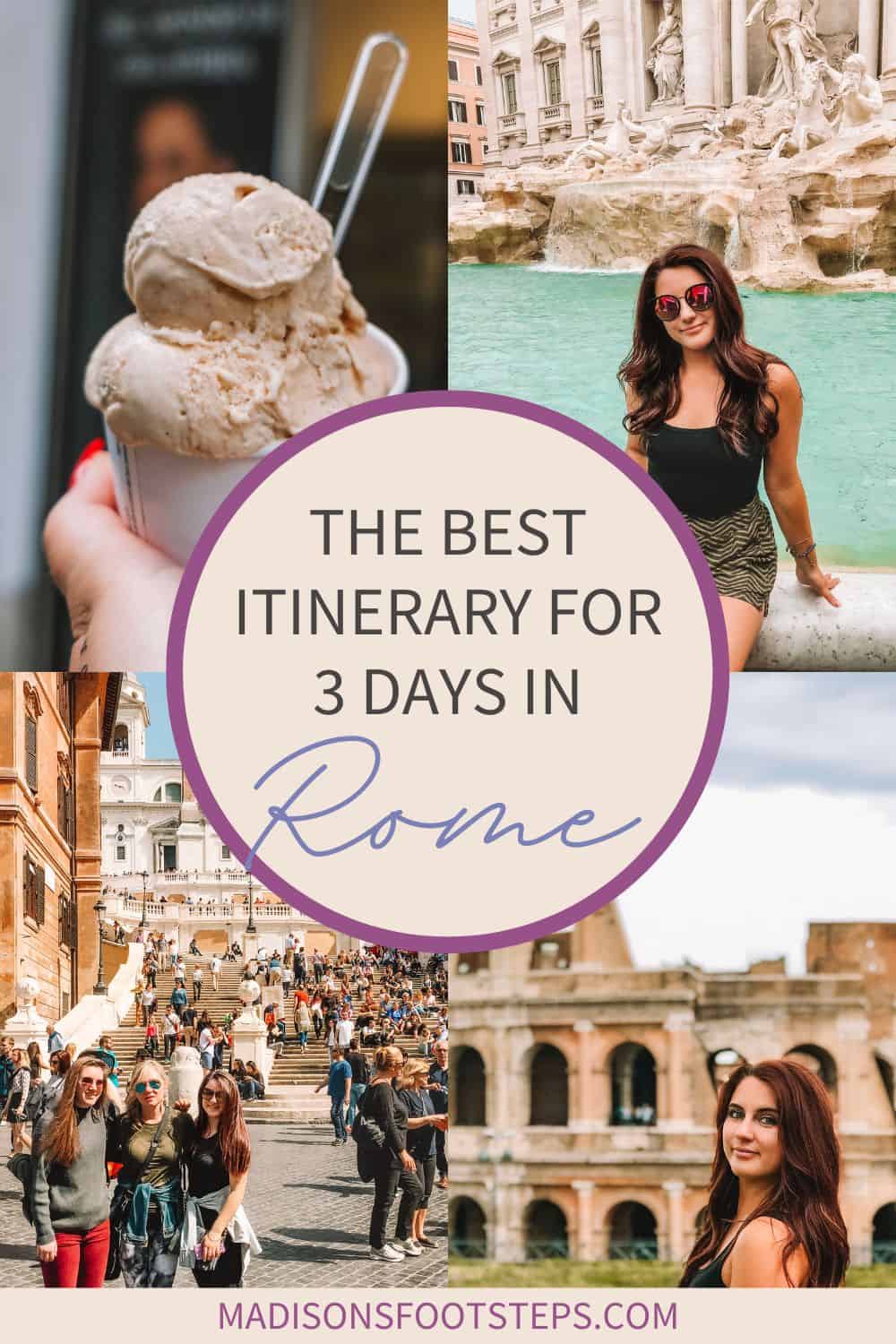 Pinterest image for Rome in 3 Days.