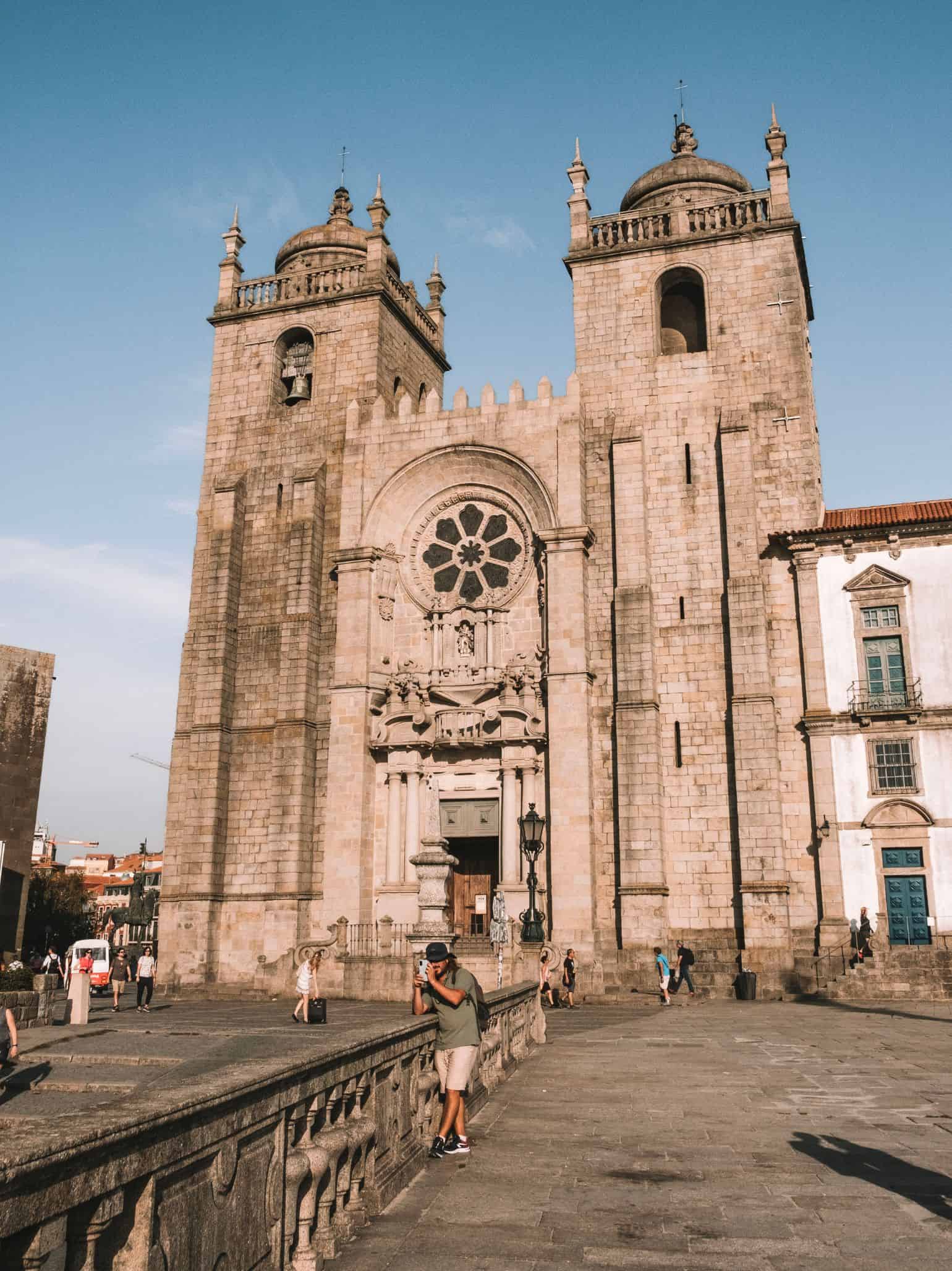 The Se do Porto facade – a must-add to your long weekend in Porto itinerary. 