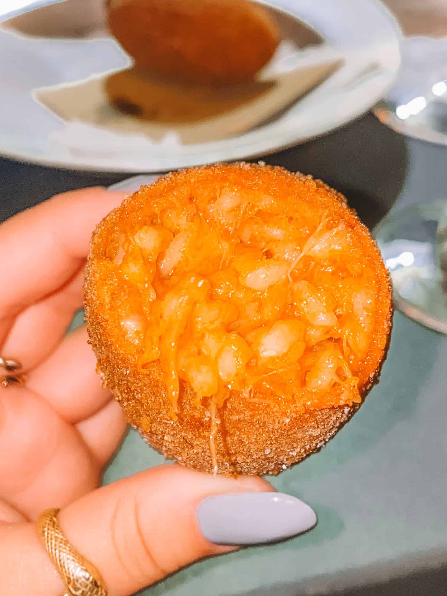 The inside of a suppli – Rome's best street food snack. 