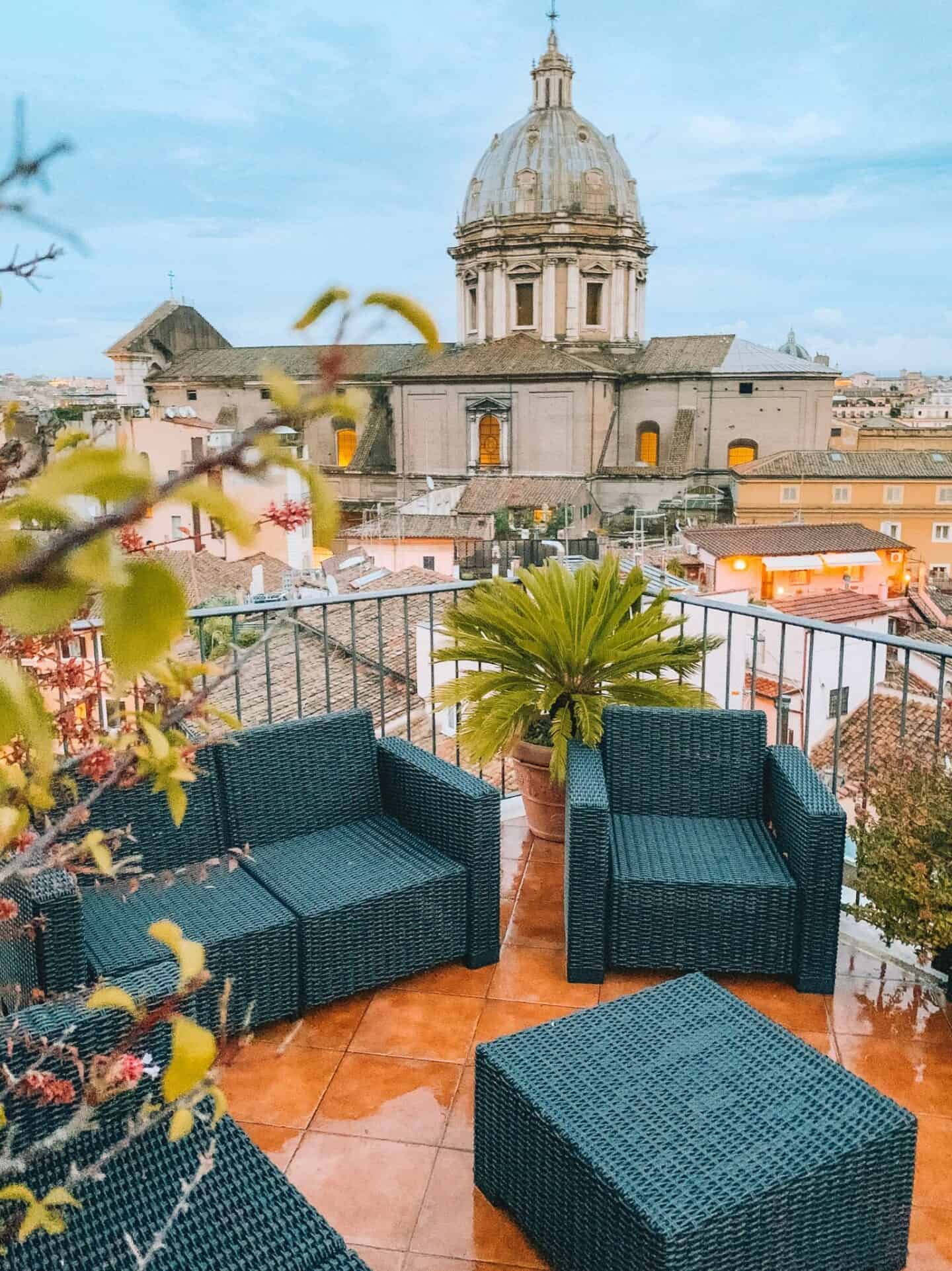 The iconic rooftop views from Boutique Hotel Campo de' Fiori. 