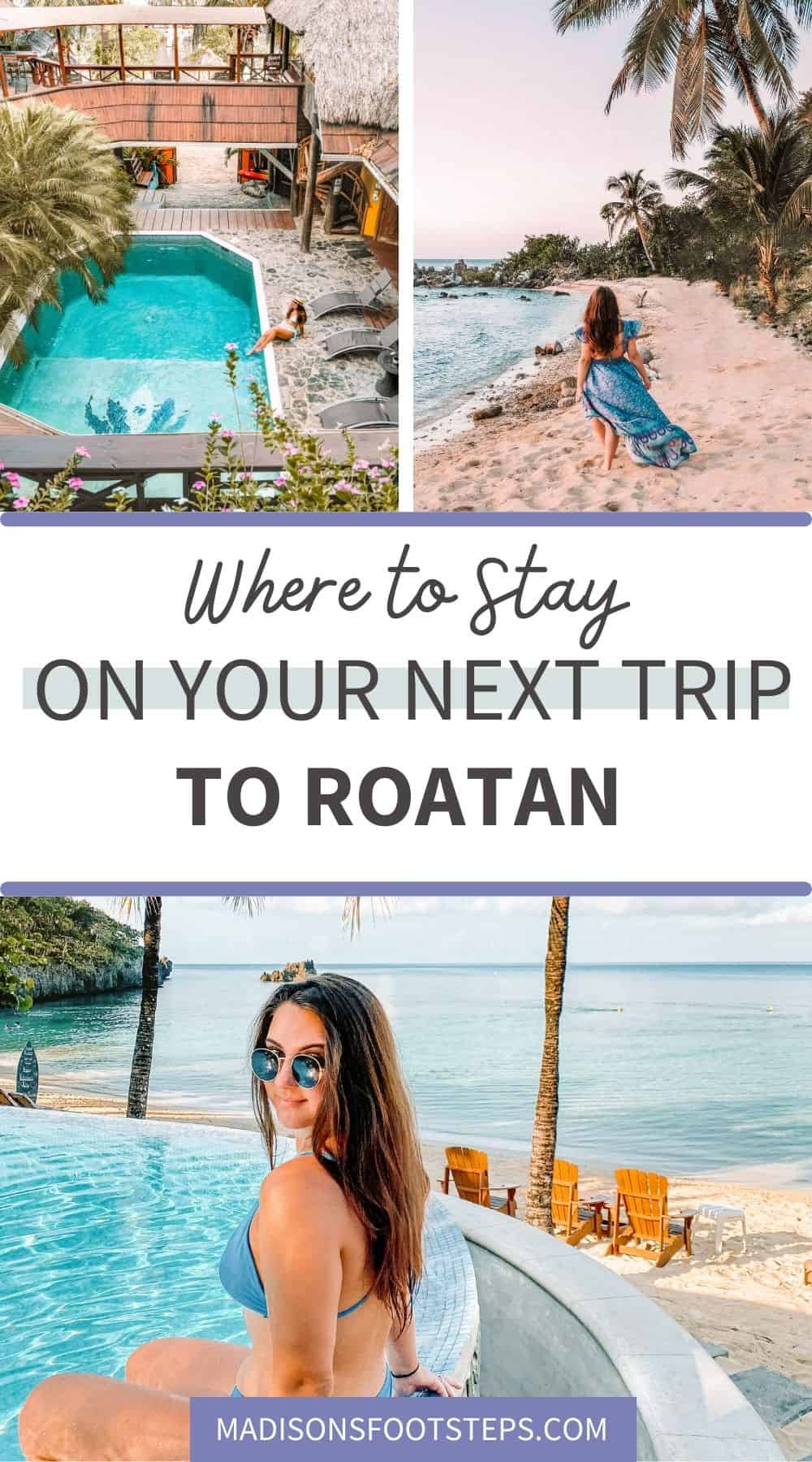 Best places to stay in Roatan Pinterest image