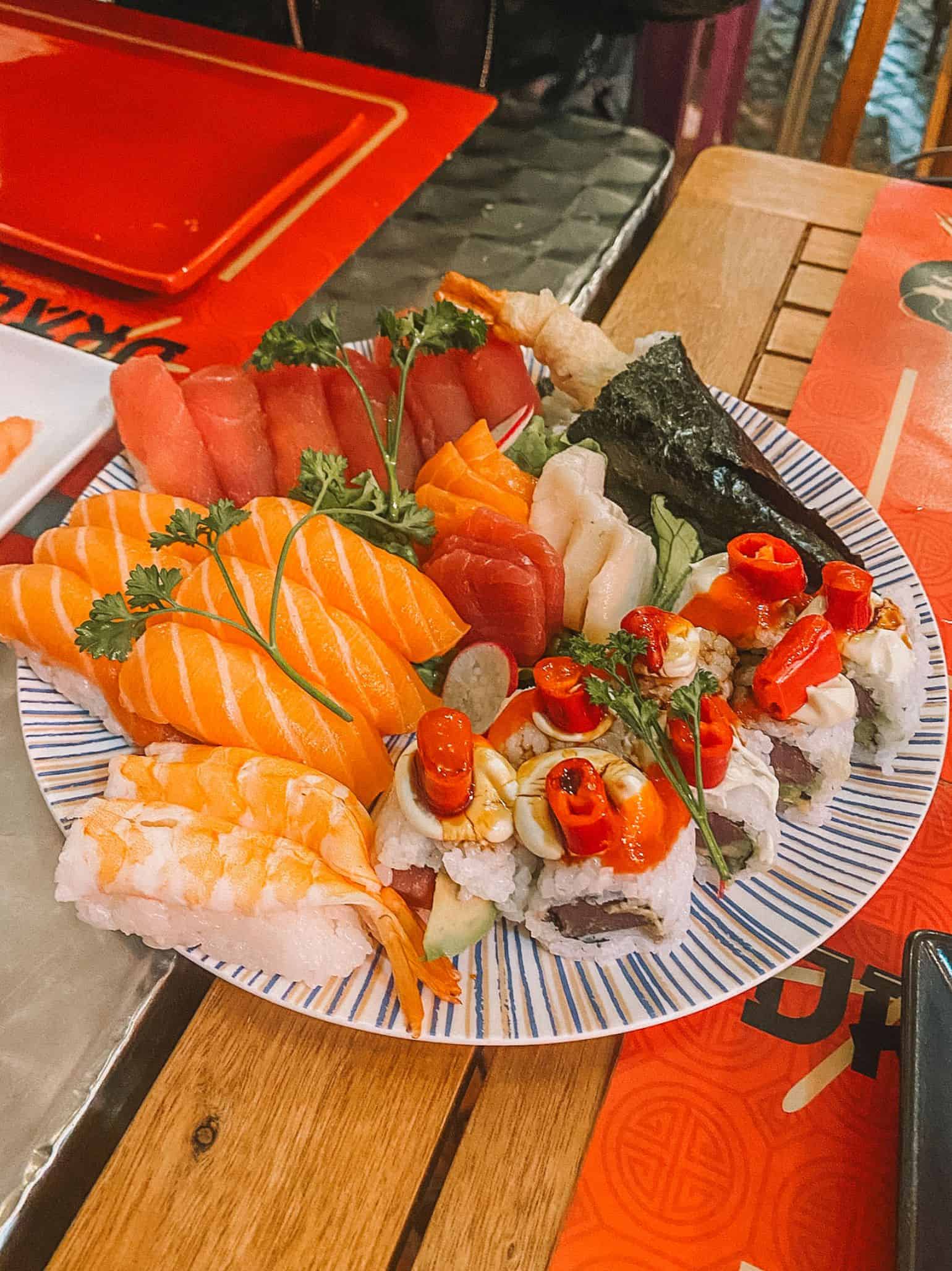 All-you-can-eat sushi from Dragon Sushi in Lagos. 