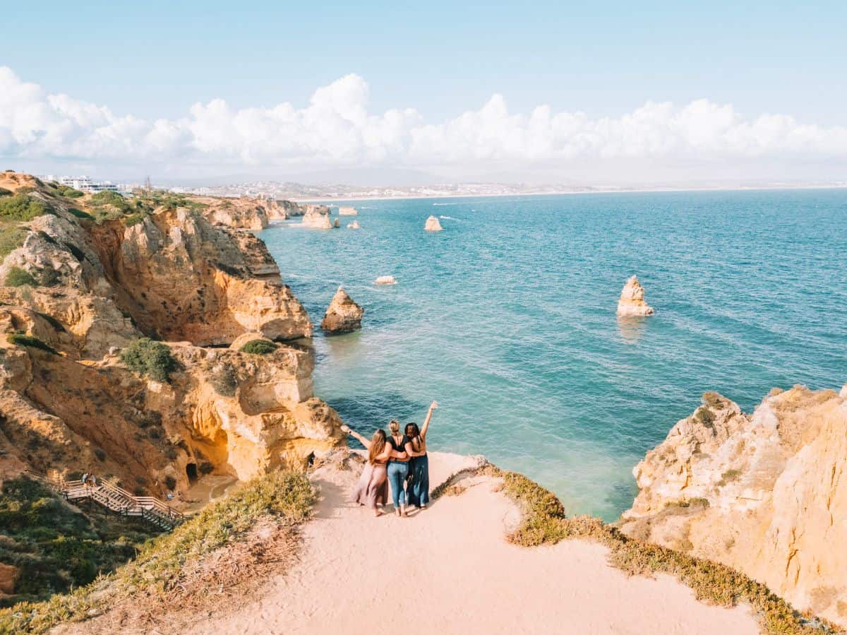 Me and my two friends enjoying the view from the Ponta da Piedade viewpoint. This is a great activity for your Lagos travel guide!
